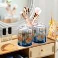 thumbnail image 3 of Yayeee 4 Pack Qtip Holder Bathroom Cotton Swab Canister with Lid Clear Dispenser Set, Blue Goldfish, 3 of 6