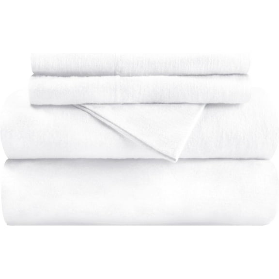XIACOCO-Flannel-Sh Sheet Set, Twin, White