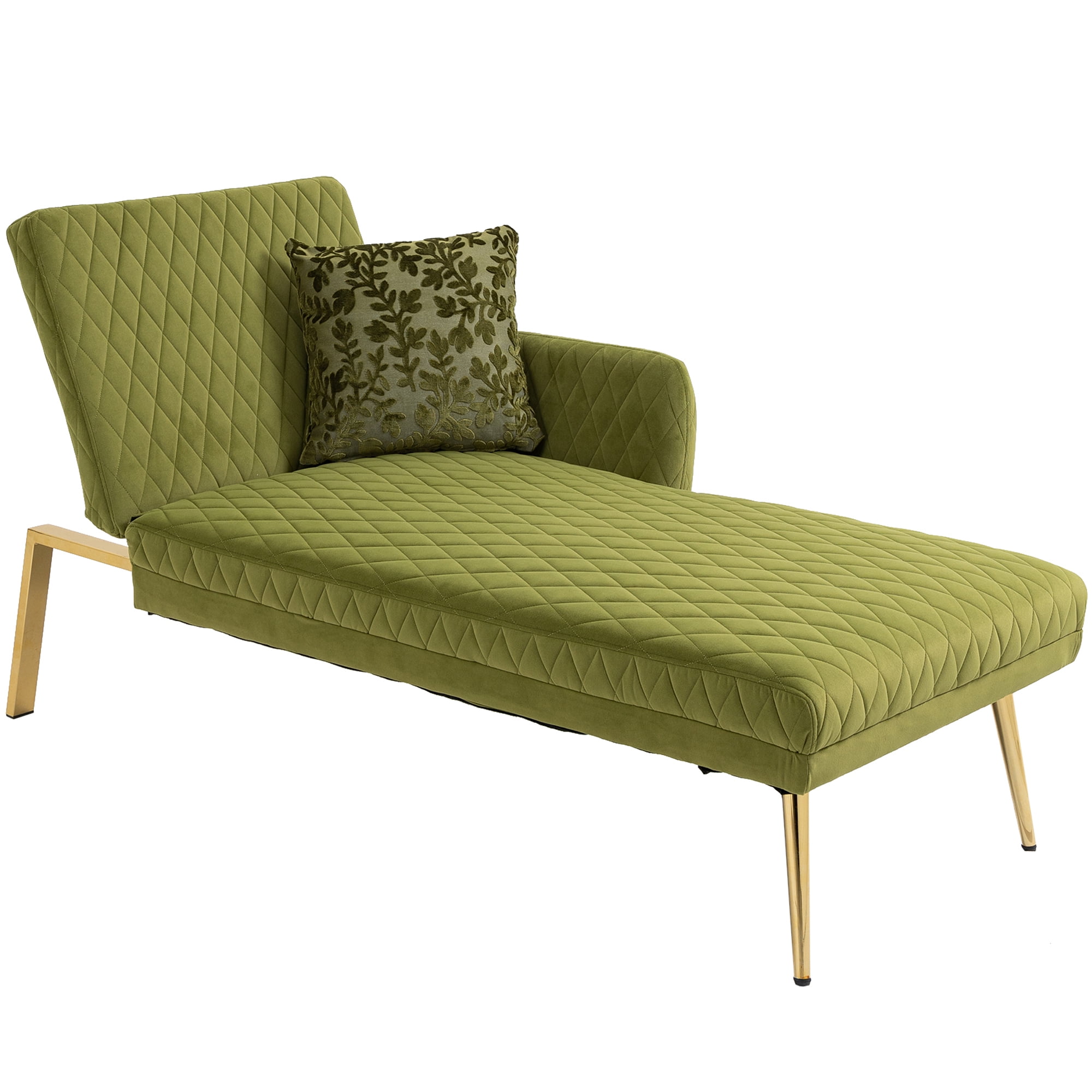 SYNGAR Tufted Upholstered Velvet Chaise Lounges Indoor Chair, Right Arm