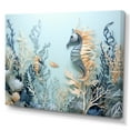 thumbnail image 2 of Designart "Collage Of Azure And Ivory Sea Dragons Dance" Coastal Coral Under Water Canvas Prints, 2 of 7