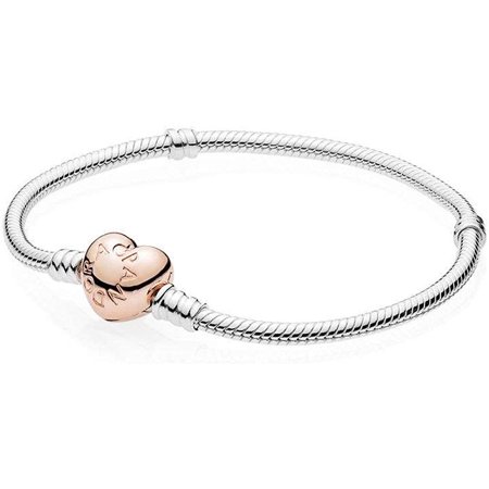 Sterling Silver w/ Rose Heart Clasp, 16 cm / 6.3 in Bracelet 16 cm 580719-16