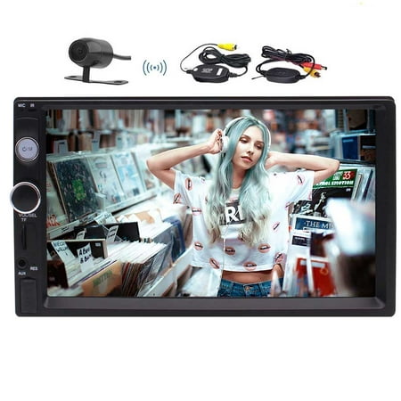 Free HD Wireless Backup Camera provided!Newest Eincar MP5 Player Car Stereo Double Din In Dash 7 Inch Touchscreen FM Radio Video Support Bluetooth /Hands-free Call USB/TF