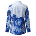 thumbnail image 4 of Cathalem Women S Shirts Women's Floral Printed Shirts Long Sleeve Lapel Button Down Blouse Womens Button up Blouse Shirt Blue Medium, 4 of 4