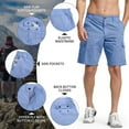 thumbnail image 4 of Zusmen Men's Classic-Fit Cargo Short Outdoor Men Relaxed Fit Wyoming Cargo Shorts with Expandable Waistband Sky Blue44, 4 of 5