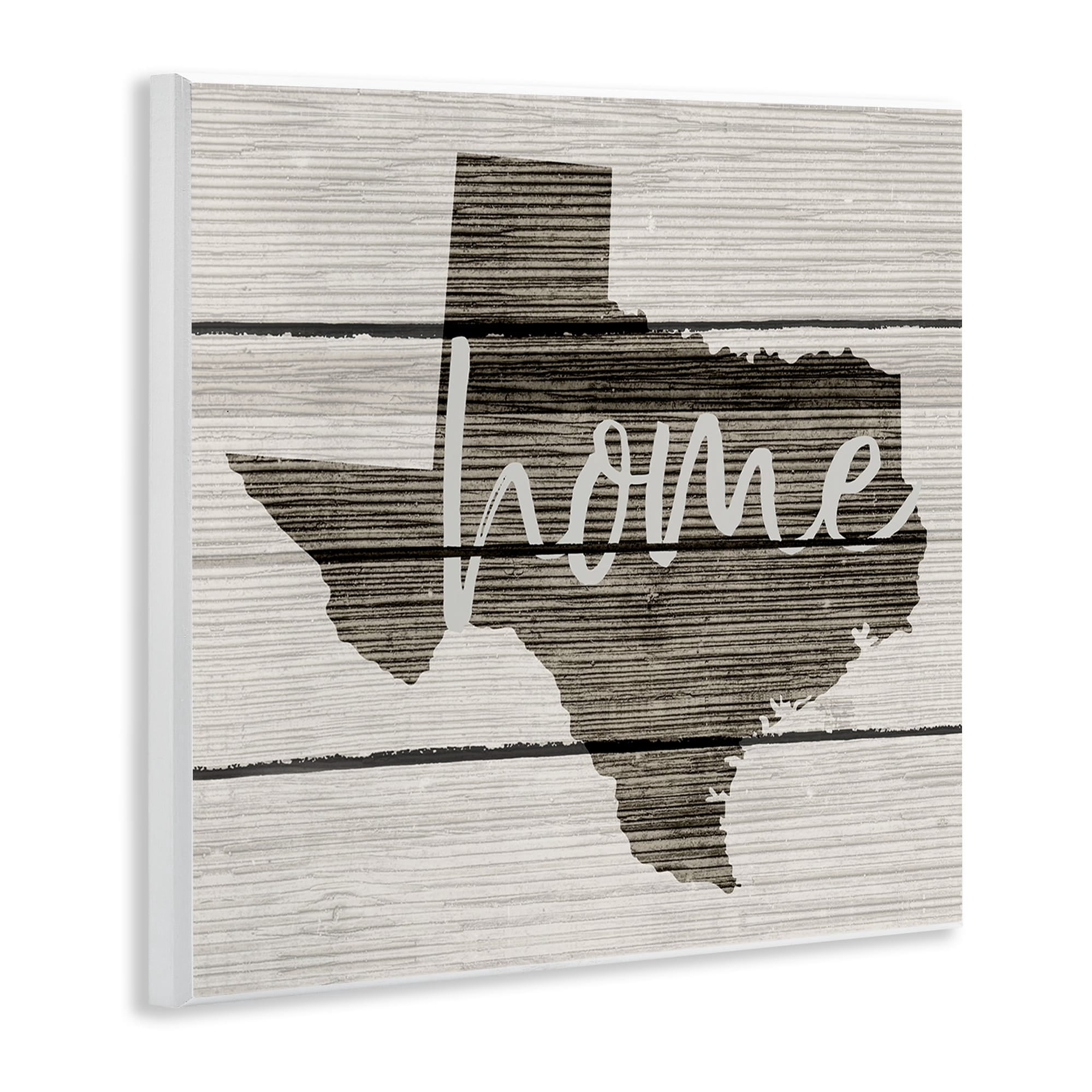 Stupell Texas Home Typography Map Wall Plaque Art - 12 x 12