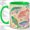 Green, variant on Pastel Ocean Fish Accent Mug, 11oz Ceramic Coffee Cup for Fish Lovers