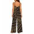 thumbnail image 3 of Women's Casual Sleeveless Jumpsuits Paisley Ethnic Pattern Spaghetti Strap Wide Leg Pants Rompers with Pockets, 3 of 7