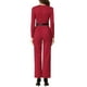 thumbnail image 3 of INSPIRAR CHIC Mono Elegante para Mujeres Cuello Cuadrado de Manga Larga Pantalones Anchos Vestido Romper L Rojo, 3 of 5