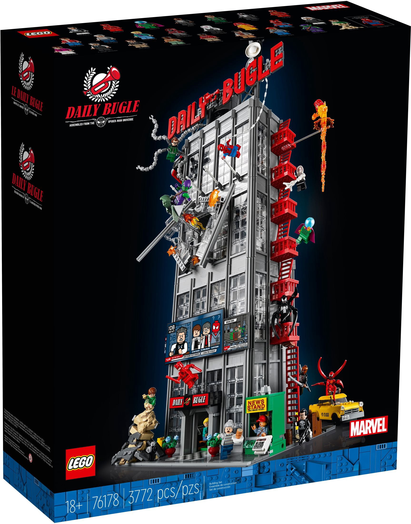 LEGO Marvel Spider-Man Daily Bugle Newspaper Office 76178 Building Set - Featuring 25 Spider-Verse Minifigures including Peter Parker, Venom, and Spider-Gwen, Collectible Gift Idea for Adults