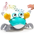 thumbnail image 1 of Juguete cangrejo que se arrastra Deejoy verde con luces para niños con USB, 1 of 6