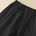thumbnail image 2 of WREESH Womens Wide Leg Pants Solid Color Elastic High Waisted Cropped Pants Cotton and Linen Casual Slim Black, 2 of 6