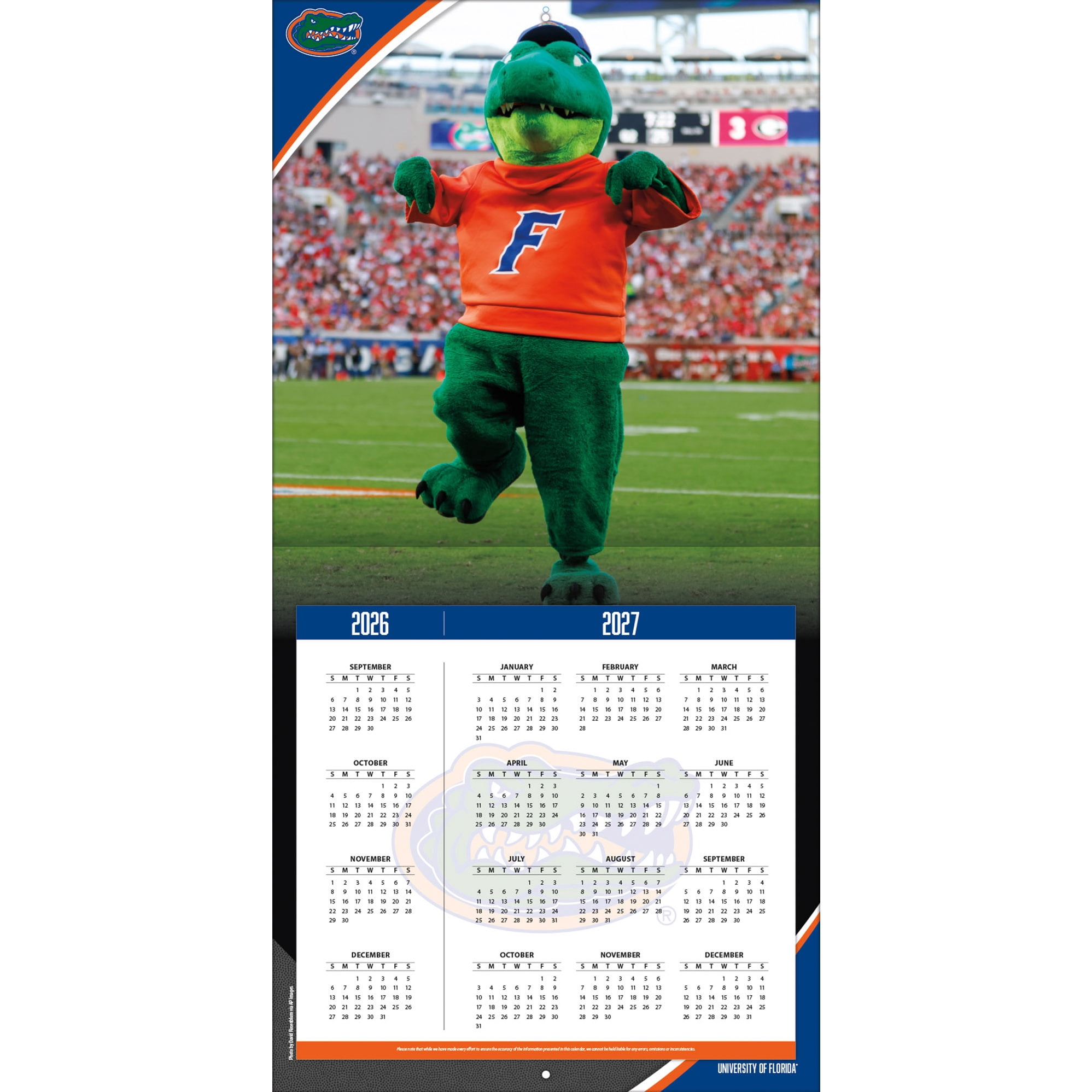 2027 Florida Gators, 12x12 Team Wall Calendar, 12"x12", Multicolor