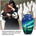 thumbnail image 2 of Radiant Auroras over Icy Reflections - Elegant Large Urn for Women - Graceful Memorial Container for Ashes - Adult Size - Urns For Human Ashes Adult - 10 Inch, 2 of 5