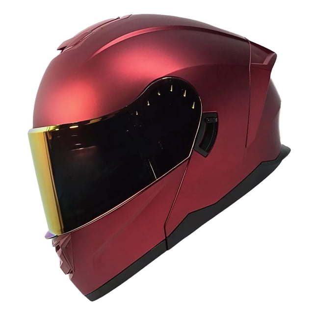 Casco Moto Abatible Certificado Devil Mate Rojo Talla XL 2W