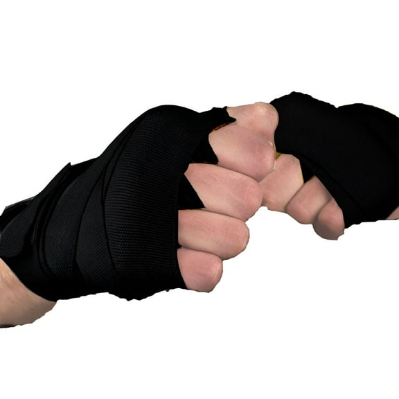 TELOLY Boxing Wraps Gloves, Hand Wraps Inner Gloves Long Wrist Straps, Kickboxing Martial Arts Punching Speed Bag Training Bandages, Black