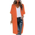 thumbnail image 4 of Lixiuxyad ‌Women's Long Chiffon Cardigan 3/4 Sleeve Open-Front Lightweight Summer Outfits,Red, 4 of 6