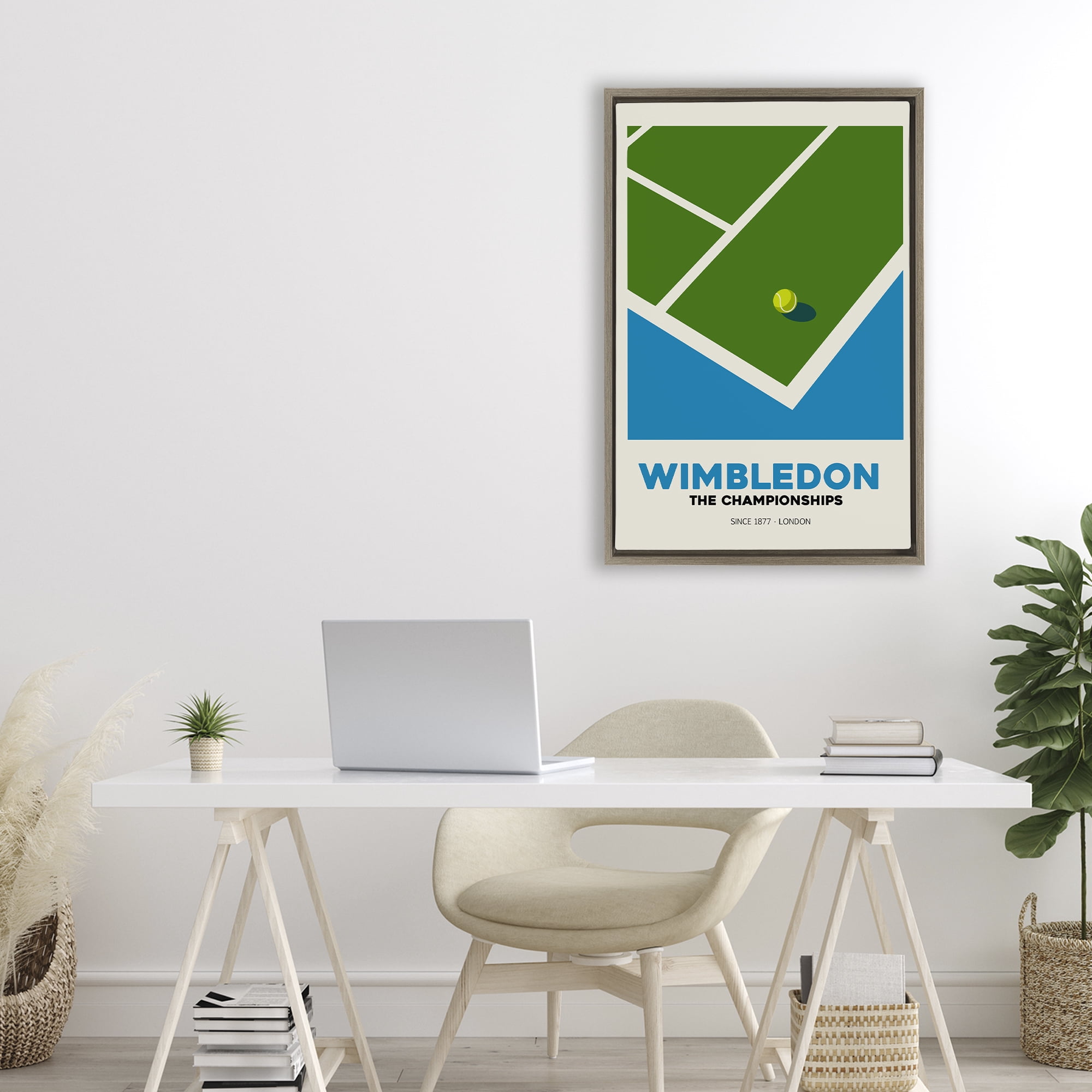 Stupell Industries Wimbledon Tennis Court Brown Framed Floater Canvas Wall Art, design by Andreas Magnusson