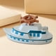 thumbnail image 5 of Modelo de barco de resina, decoración, decoración de escritorio, figura de barco con volante, idea de regalo, decoración de sala de estar, decoración Blanco, 5 of 9