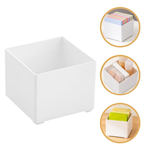 CTIRCHIU 2Pcs Multi Function White Notepad Holder and Paperclip Storage Organizer Box for Desk