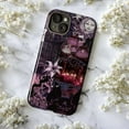 thumbnail image 5 of Dark Gothic Collage Phone Case, Vintage Aesthetic Purple and Black Art Protective Phone Cover for iPhone 16 15 14 13 12 11 Pro Max Mini Plus, 5 of 6