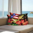 thumbnail image 5 of Waterproof Throw Pillow Covers Set of 2, 20x12 Inch Puerto Rico Flag Decorative Pillowcases Outdoor Pillow Slip Cushion Covers Set for Couch Tent Frog Red Flower Summer Leaf, 5 of 7