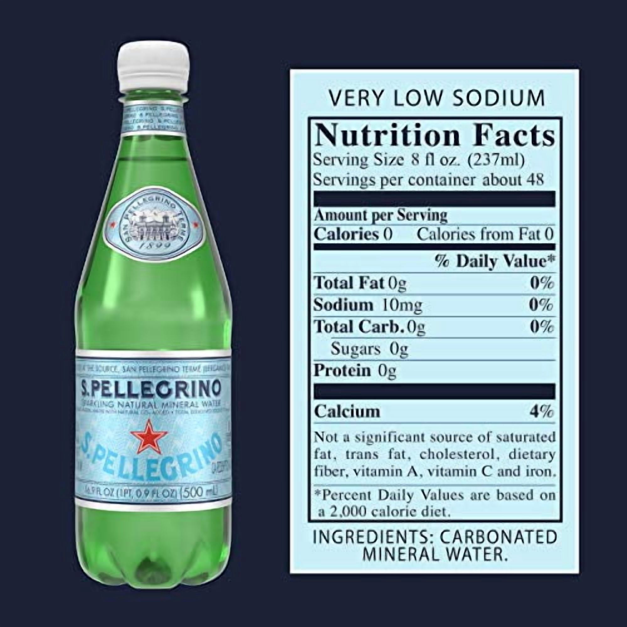 S.Pellegrino Sparkling Natural Mineral Water, 16.9 fl oz. (24 Pack)