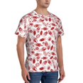 thumbnail image 2 of Bixox Men's Red Football Printed Short Sleeve Skinny Athletic T-Shirt, 2 of 6