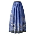 thumbnail image 3 of Blue Womens Long Skirts Women Floral Print Skirt High Waist Party Beach Pocket Long Maxi Skirt Skirts for Women, 3 of 6