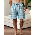 thumbnail image 4 of MoFiz Men's 3-Pack Woven Pajama Shorts 100% Cotton Plaid Sleep Lounge, 4 of 10