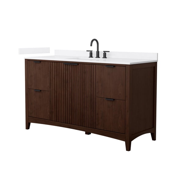 Wyndham Collection WCF919160SDBWCUS3MXX Palmilla 60" Free Standing Single Basin Vanity Set