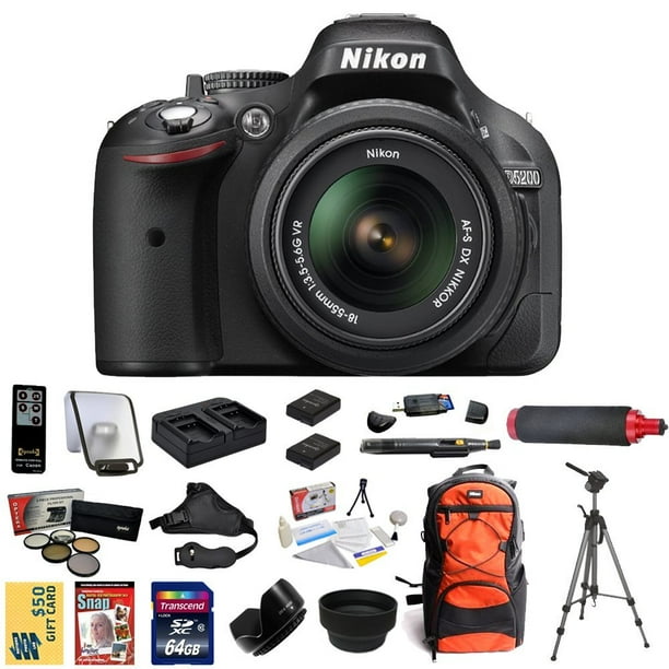 Nikon D5200 Digital SLR Camera & 1855mm G VR DX AFS Zoom Lens (Black