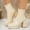A-Beige, variant on Ankle Boots Fall Boot for Women Chunky Block High Heel Slouch Fashion Boot Square Toe with Back Zipper