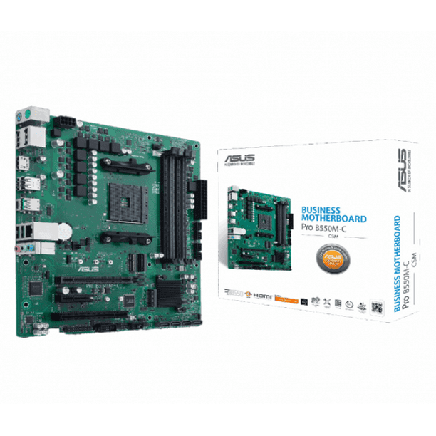ASUS PRO B550M-C/CSM AMD AM4 (Ryzen 5000 & 3000) microATX commercial  motherboard (PCIe 4.0, ECC memory, 1Gb LAN, TPM IC onboard, Dual DP, LPC  debug 