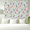 thumbnail image 5 of Coolnut Tapestry Wall Hanging Tropical Palm Leaves Flamingos Toucans Tapestry Tapestry Bright Wall Art Wall Blanket Wall Decor for Bedroom Living Room Dorm Decor（90 x 60 inch） Home Decor Gifts, 5 of 7