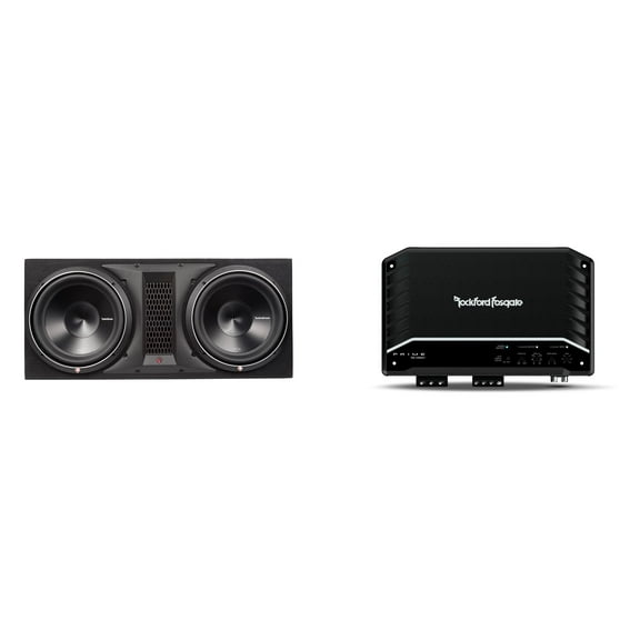 Rockford P3-2X12 Dual 12" Ported Loaded Enclosure with R2-1200X1 Mono Amplifier