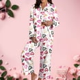 thumbnail image 2 of Yuanlong Women Pajama Set 2-Piece Long Sleeve Shirt And Pants Colorful Heart Print Loungewear Valentine & Spring Soft Comfy Sleepwear, 2 of 9