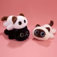 thumbnail image 4 of Big Eyed Black Plush Cat Stuffed Animal Doll - Cute Cuddle Kitten Pillow Toy Soft Plush Doll Gift, 4 of 5