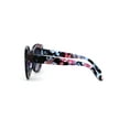 thumbnail image 3 of Girls Kid Size Thick Plastic Round Circle Lens Cat Eye Sunglasses Flower Smoke, 3 of 4