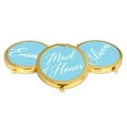 thumbnail image 4 of Koyal Wholesale Gold Compact Mirror Maid of Honor Wedding Gift, Light Baby Blue, 1-Pack, 4 of 5