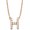 Rose Gold, variant on Initial Letter H Necklace, Moissanite, 925 Sterling Silver, Rose Gold Vermeil