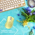 thumbnail image 4 of Wireless Mouse, 2.4GHz with USB Receiver, 1200 DPI Optical Tracking, 5 Buttons,Ambidextrous PC/Mac/Laptop - Light yellow, 4 of 11
