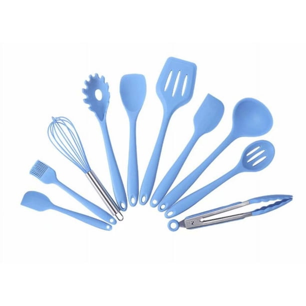 Utensilios de cocina y utensilios de cocina de silicona Juego de utensilios de cocina antiadherentes de 10 piezas, utensilios de cocina, utensilios para hornear, azul Sailing Electrónica