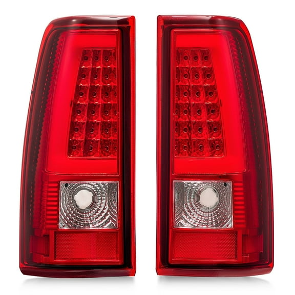 For 2003-2006 Chevy Silverado 1500 03-06 GMC Sierra Red LED Tail Lights Brake Lamps