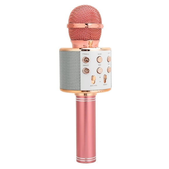 Karaoke Mic Speaker, Lightweight Wireless Microphone  For Home For KTV Rose Gold