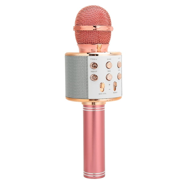 Haut-parleur Micro Karaoké, Microphone Sans Fil Léger pour la Maison pour KTV Or Rose