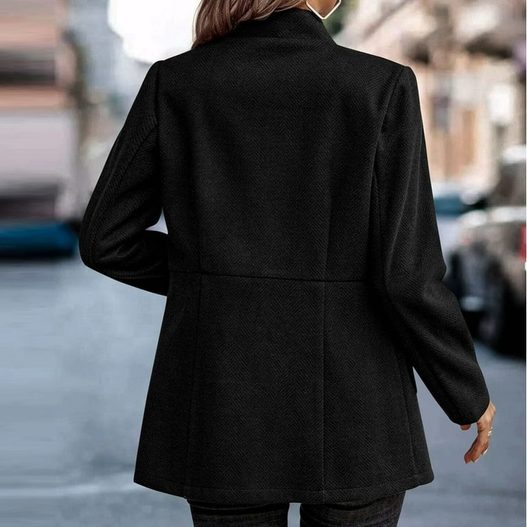 Olyvenn Stylish 2023 Trendy Women Solid Long Sleeve Office Coat Cardigans Suit Long Jacket Tops Work Office Jacket Suit Business Hoodless Scuba Blazer