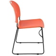 thumbnail image 6 of Flash Furniture HERCULES Series 5 Pack 880 lb. Capacity Orange Ultra-Compact Stack Chair with Black Powder Coated Frame, 6 of 13