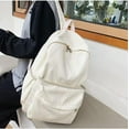 thumbnail image 3 of LHSHID Preppy Corduroy Backpack Large Aesthetic Backpack Fit 15.6 inch Laptop College Backpack Cute Book Bag Casual Daypack (White,One Size), 3 of 7