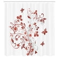 thumbnail image 2 of Ambesonne Floral Shower Curtain, Tree Swirly Branches Flowers, 69"Wx75"L, Pale Maroon, 2 of 4