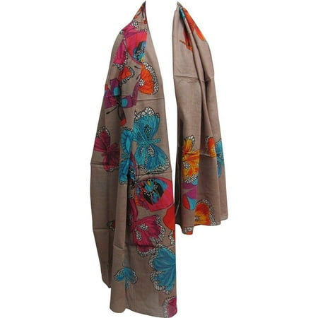 Ambey Craft - Indian Gauze Cotton Butterfly Design Long Large Scarf ...
